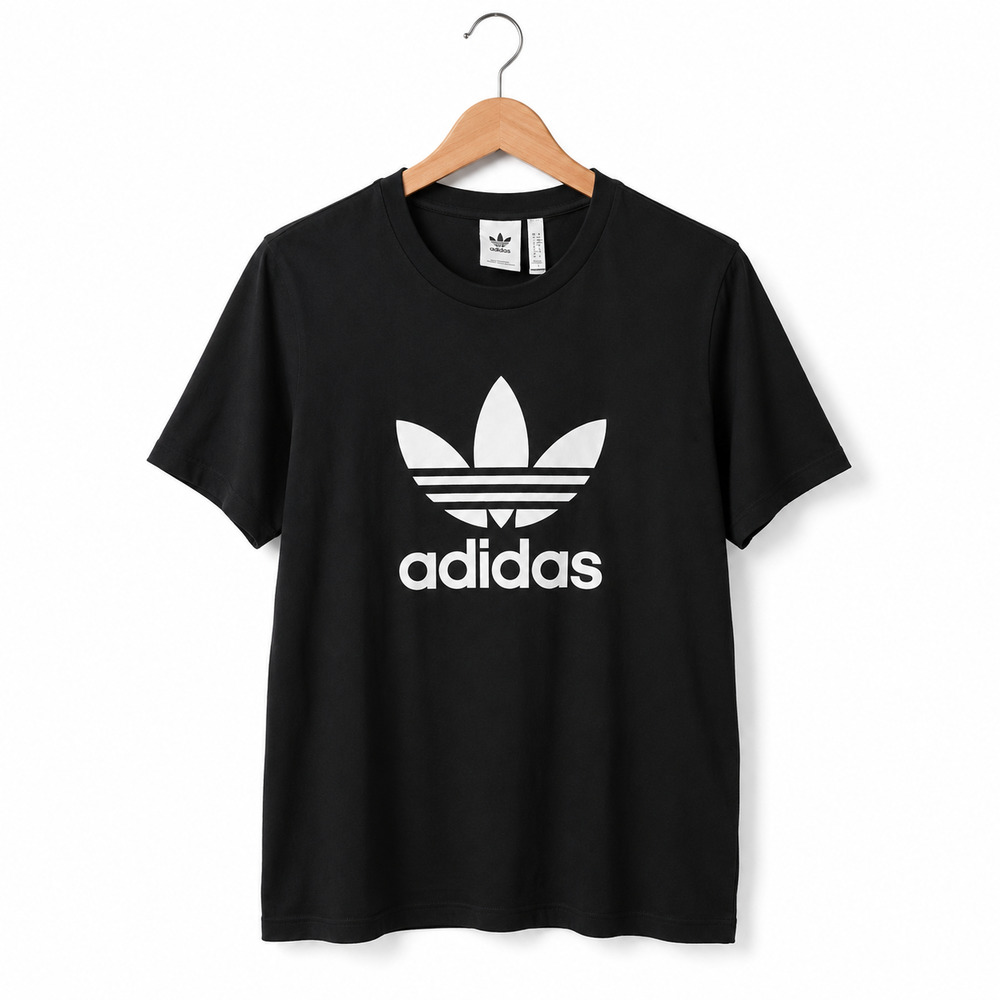 Adidas Tee Mens Size Medium Black Crew Neck Short Sleeve 100% Cotton Classic NWT